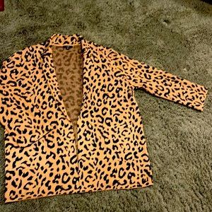 J.Crew Leopard Print Sweater Blazer Size XL